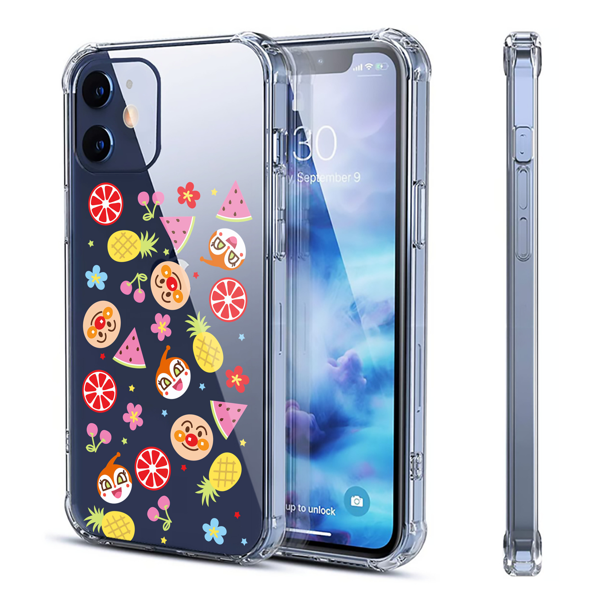 （画像用） アンパンマン Anpanman 【iPhone 12シリーズ対応】透明スマホケース（クリアソフトケース）